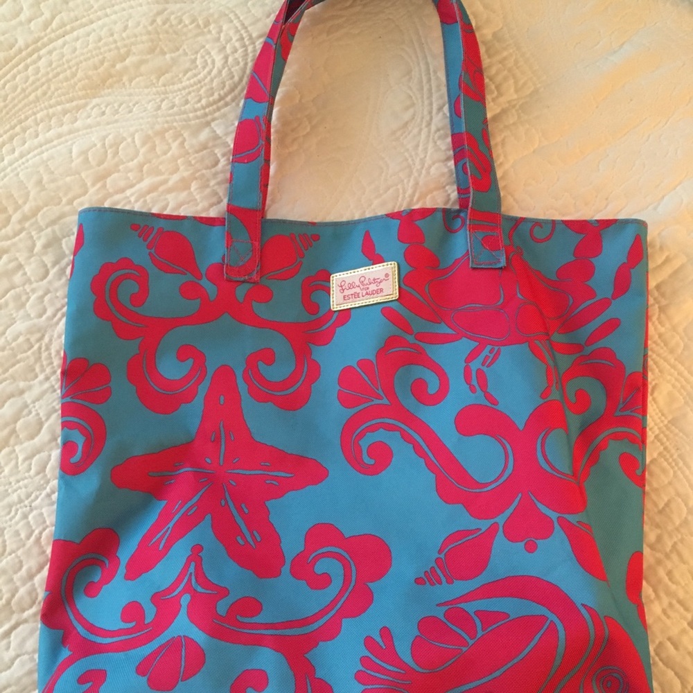 LILLY PULITZER Pink & Blue Tote
